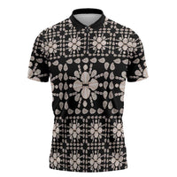 Aloha Hawaii Shell Quilt Zipper Polo Shirt Seamless Style - Polynesian Pride