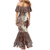 Mocha Mousse Polynesian Tribal Frangipani Tropical Vibe Family Matching Mermaid Dress and Hawaiian Shirt LT14 - Polynesian Pride
