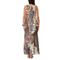 Mocha Mousse Polynesian Tribal Frangipani Tropical Vibe Family Matching Tank Maxi Dress and Hawaiian Shirt LT14 - Polynesian Pride