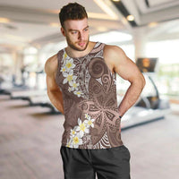 Mocha Mousse Polynesian Tribal Frangipani Tropical Vibe Men Tank Top