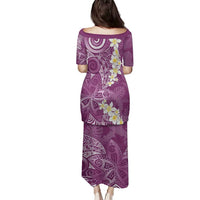 Pink Polynesian Tribal Frangipani Tropical Vibe Family Matching Puletasi and Hawaiian Shirt LT14 - Polynesian Pride
