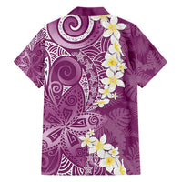 Pink Polynesian Tribal Frangipani Tropical Vibe Family Matching Short Sleeve Bodycon Dress and Hawaiian Shirt LT14 - Polynesian Pride