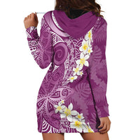Pink Polynesian Tribal Frangipani Tropical Vibe Hoodie Dress