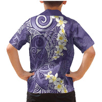 Violet Polynesian Tribal Frangipani Tropical Vibe Family Matching Mermaid Dress and Hawaiian Shirt LT14 - Polynesian Pride