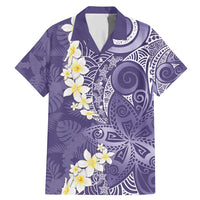 Violet Polynesian Tribal Frangipani Tropical Vibe Family Matching Mermaid Dress and Hawaiian Shirt LT14 Dad's Shirt - Short Sleeve Violet - Polynesian Pride