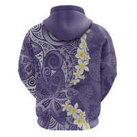 Violet Polynesian Tribal Frangipani Tropical Vibe Hoodie