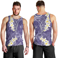 Violet Polynesian Tribal Frangipani Tropical Vibe Men Tank Top