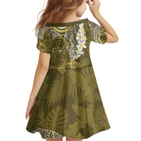 Gold Polynesian Tribal Frangipani Tropical Vibe Family Matching Off Shoulder Maxi Dress and Hawaiian Shirt LT14 - Polynesian Pride