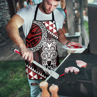Red Aotearoa Niho Taniwha Apron Maori Mythology Tooth - Taniko Motifs LT14 - Polynesian Pride