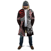 Red Aotearoa Niho Taniwha Cloak Maori Mythology Tooth - Taniko Motifs LT14 - Polynesian Pride