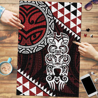 Red Aotearoa Niho Taniwha Puzzle Maori Mythology Tooth - Taniko Motifs - Polynesian Pride