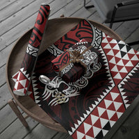 Red Aotearoa Niho Taniwha Wrapping Paper Maori Mythology Tooth - Taniko Motifs LT14 - Polynesian Pride