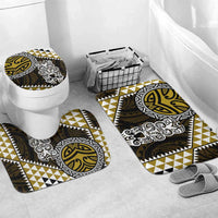 Yellow Aotearoa Niho Taniwha Bathroom Set Maori Mythology Tooth - Taniko Motifs LT14 Mat Set Only (3 pcs) One Size Yellow - Polynesian Pride