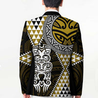 Yellow Aotearoa Niho Taniwha Blazer Maori Mythology Tooth - Taniko Motifs LT14 - Polynesian Pride