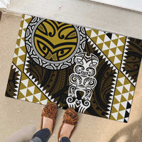 Yellow Aotearoa Niho Taniwha Rubber Doormat Maori Mythology Tooth - Taniko Motifs