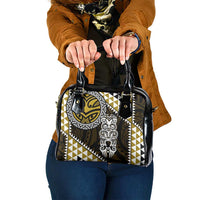 Yellow Aotearoa Niho Taniwha Shoulder Handbag Maori Mythology Tooth - Taniko Motifs