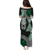 Green Aotearoa Niho Taniwha Puletasi Maori Mythology Tooth - Taniko Motifs LT14 - Polynesian Pride