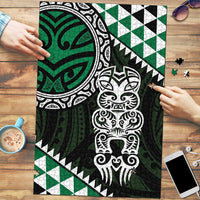 Green Aotearoa Niho Taniwha Puzzle Maori Mythology Tooth - Taniko Motifs - Polynesian Pride