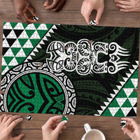 Green Aotearoa Niho Taniwha Puzzle Maori Mythology Tooth - Taniko Motifs - Polynesian Pride