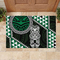 Green Aotearoa Niho Taniwha Rubber Doormat Maori Mythology Tooth - Taniko Motifs LT14 Green - Polynesian Pride