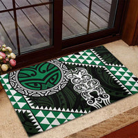 Green Aotearoa Niho Taniwha Rubber Doormat Maori Mythology Tooth - Taniko Motifs LT14 - Polynesian Pride