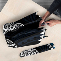 Blue Aotearoa Niho Taniwha Umbrella Maori Mythology Tooth - Taniko Motifs - Polynesian Pride