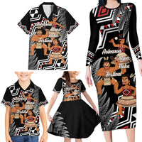 Aotearoa Kapa Haka Family Matching Long Sleeve Bodycon Dress and Hawaiian Shirt 2025 Festival - Traditional Maori Dance LT14 - Polynesian Pride