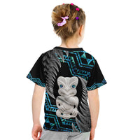 Aotearoa Taniko Paua Shell With Hei Tiki Kid T Shirt