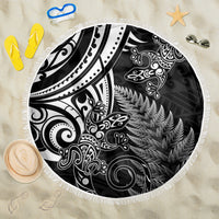 New Zealand Lizard Beach Blanket Silver Fern Aotearoa Maori