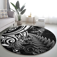 New Zealand Lizard Round Carpet Silver Fern Aotearoa Maori LT14 - Polynesian Pride