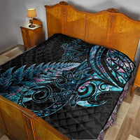 New Zealand Lizard Quilt Silver Fern Aotearoa Maori With Paua Shell