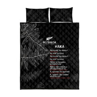 Custom New Zealand Haka Rugby Quilt Bed Set 2024 Pacific Go Black Silver Fern LT14 - Polynesian Pride
