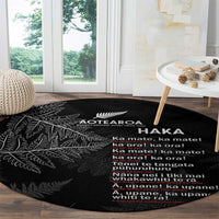 Custom New Zealand Haka Rugby Round Carpet 2024 Pacific Go Black Silver Fern LT14 - Polynesian Pride