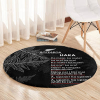 Custom New Zealand Haka Rugby Round Carpet 2024 Pacific Go Black Silver Fern LT14 - Polynesian Pride