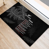 Custom New Zealand Haka Rugby Rubber Doormat 2024 Pacific Go Black Silver Fern LT14 - Polynesian Pride