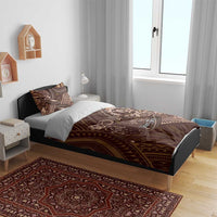 Personalised Polynesia Zodiac Capricorn Bedding Set Galaxy Polynesian Pattern Chest Tattoo Style