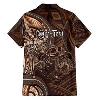 Personalised Polynesia Zodiac Capricorn Family Matching Off Shoulder Short Dress and Hawaiian Shirt Galaxy Polynesian Pattern Chest Tattoo Style