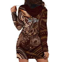 Personalised Polynesia Zodiac Capricorn Hoodie Dress Galaxy Polynesian Pattern Chest Tattoo Style