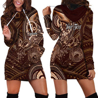 Personalised Polynesia Zodiac Capricorn Hoodie Dress Galaxy Polynesian Pattern Chest Tattoo Style