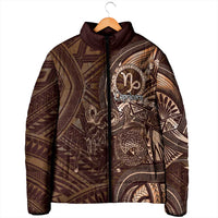 Personalised Polynesia Zodiac Capricorn Padded Jacket Galaxy Polynesian Pattern Chest Tattoo Style