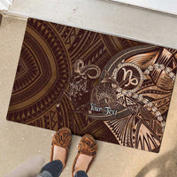 Personalised Polynesia Zodiac Capricorn Rubber Doormat Galaxy Polynesian Pattern Chest Tattoo Style