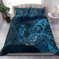 Personalised Polynesia Zodiac Pisces Bedding Set Galaxy Polynesian Pattern Chest Tattoo Style