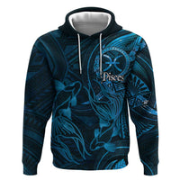 Personalised Polynesia Zodiac Pisces Hoodie Galaxy Polynesian Pattern Chest Tattoo Style