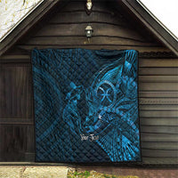 Personalised Polynesia Zodiac Pisces Quilt Galaxy Polynesian Pattern Chest Tattoo Style