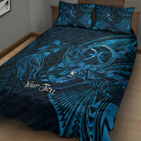 Personalised Polynesia Zodiac Pisces Quilt Bed Set Galaxy Polynesian Pattern Chest Tattoo Style