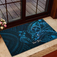 Personalised Polynesia Zodiac Pisces Rubber Doormat Galaxy Polynesian Pattern Chest Tattoo Style