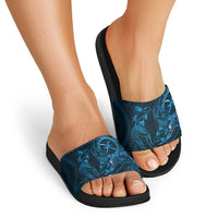 Personalised Polynesia Zodiac Pisces Slide Sandals Galaxy Polynesian Pattern Chest Tattoo Style