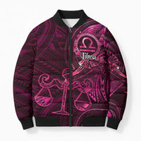 Personalised Polynesia Zodiac Libra Bomber Puffer Jacket Galaxy Polynesian Pattern Chest Tattoo Style