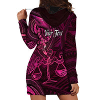 Personalised Polynesia Zodiac Libra Hoodie Dress Galaxy Polynesian Pattern Chest Tattoo Style
