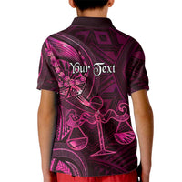 Personalised Polynesia Zodiac Libra Kid Polo Shirt Galaxy Polynesian Pattern Chest Tattoo Style